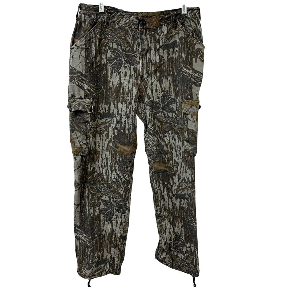 Liberty Vtg Mens Sz Large 36-38 Realtree Camouflage Baggy Cargo Pants Gorpcore